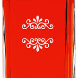 Custom Engraved Flourish Name Stamp - Personalized Whiskey Decanter In Wood Gift Box