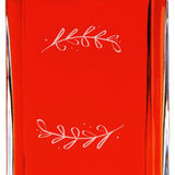 Custom Engraved Laurel Leaf Drawing Initials  - Personalized Whiskey Decanter In Wood Gift Box