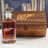 Custom Engraved 007 - Personalized Whiskey Decanter In Wood Gift Box