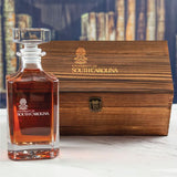 Custom Engraved University of South Carolina - Personalized Whiskey Decanter In Wood Gift Box
