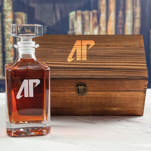 Custom Engraved Austin Peay Beavers Football - Personalized Whiskey Decanter In Wood Gift Box