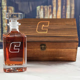 Custom Engraved Chattanooga Mocs University - Personalized Whiskey Decanter In Wood Gift Box