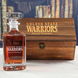 Custom Engraved Golden State Warriors - Personalized Whiskey Decanter In Wood Gift Box