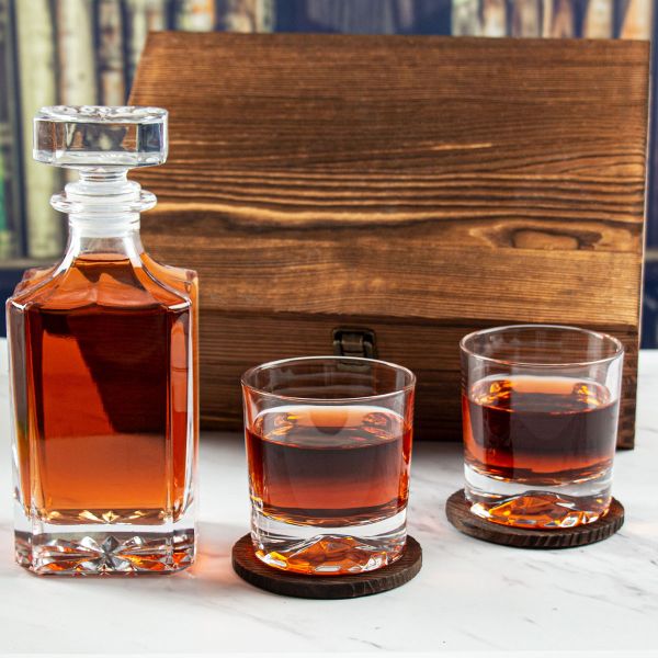 Custom Engraved Green Bay Packers - Personalized Whiskey Decanter Set In Wood Gift Box