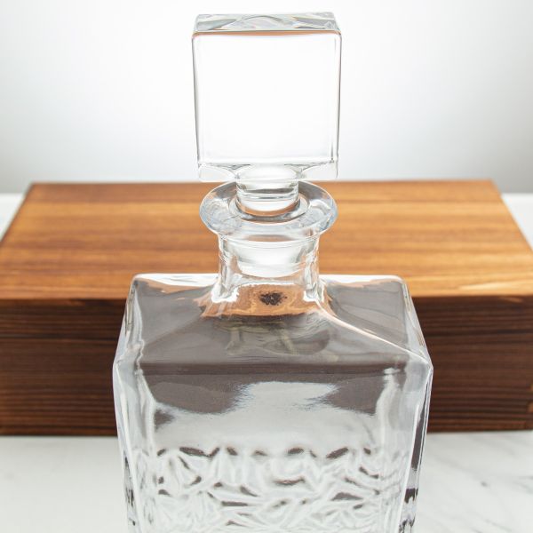 University of Florida Stadium – Engrave Sports Team Decanter in Rustic Wood Box