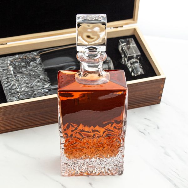 Louisiana State University Stadium – Engrave Sports Team Decanter in Rustic Wood Box
