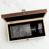 University of Alabama Stadium – Engrave Sports Team Decanter in Rustic Wood Box