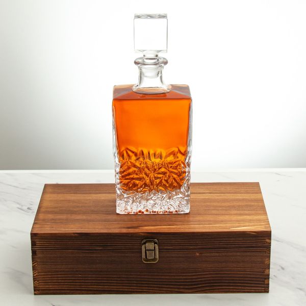 University of Florida Stadium – Engrave Sports Team Decanter in Rustic Wood Box