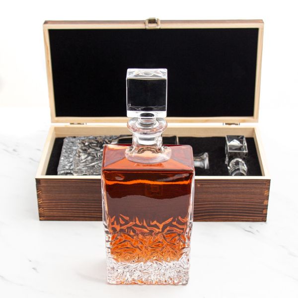 University of Florida Stadium – Engrave Sports Team Decanter in Rustic Wood Box