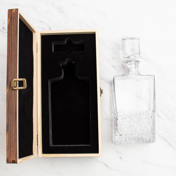 Florida State University Stadium – Engrave Sports Team Decanter in Rustic Wood Box