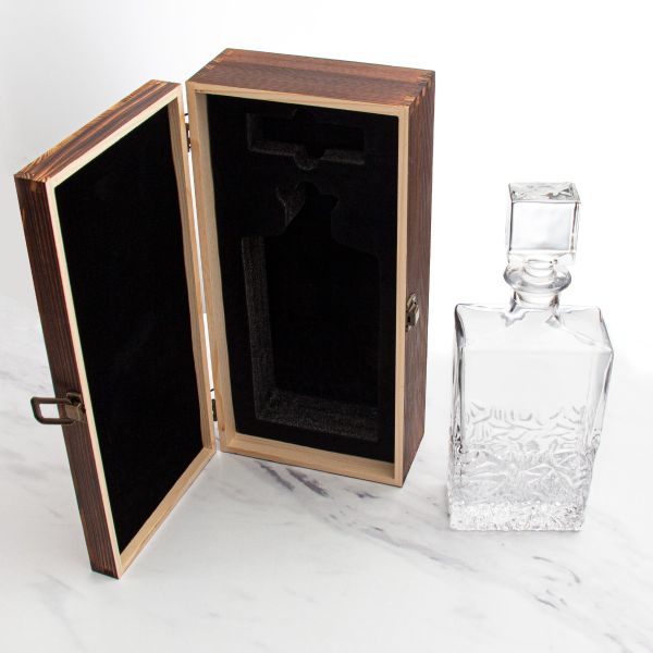 University of Florida Stadium – Engrave Sports Team Decanter in Rustic Wood Box