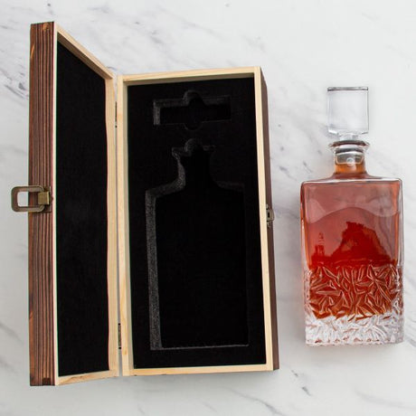 University of Tennessee Stadium – Engrave Sports Team Decanter in Rustic Wood Box
