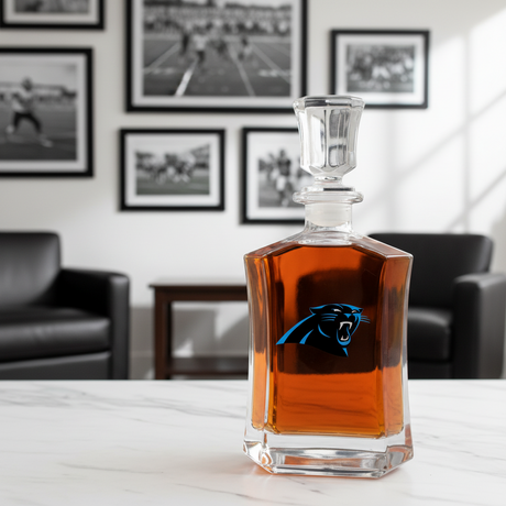 Carolina Panthers – Full Color Team Logo Capital Decanter in Rustic Wood Box