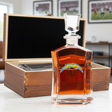 Los Angeles Chargers – Full Color Team Logo Capital Decanter in Rustic Wood Box