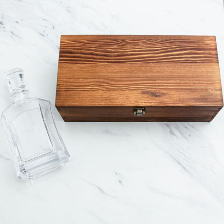 Tennessee Titans – Full Color Team Logo Capital Decanter in Rustic Wood Box