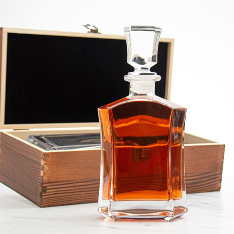 Seattle Seahawks – Full Color Team Logo Capital Decanter in Rustic Wood Box