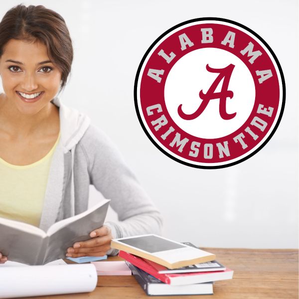 College Wall Decals - College Team Logos - Alabama Crimson Tide Circle