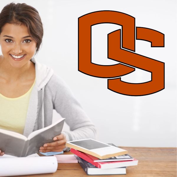 College Wall Decals - College Team Logos - OS Initials Oregon State University