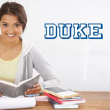 College Wall Decals - College Team Logos - Duke University - Duke White and Blue Block Type
