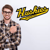 College Wall Decals - College Team Logos - Michigan Tech Huskies Script Word