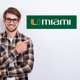 College Wall Decals - College Team Logos - U Miami on Green