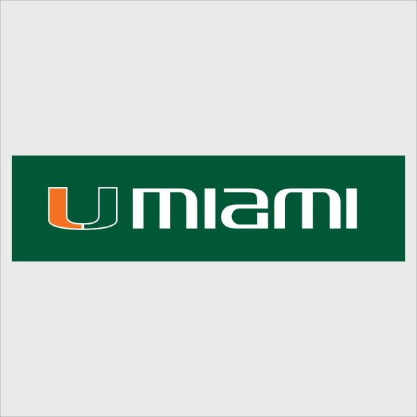 College Wall Decals - College Team Logos - U Miami on Green