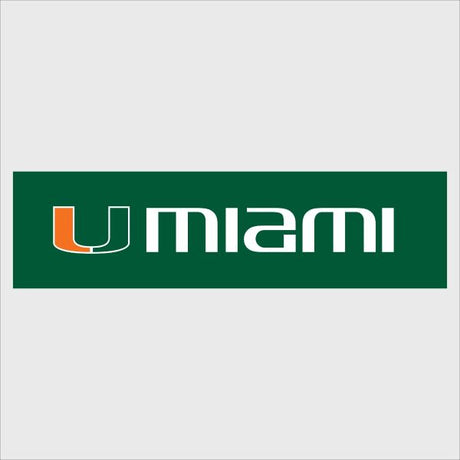 College Wall Decals - College Team Logos - U Miami on Green