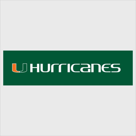 College Wall Decals - College Team Logos - U Miami Hurricanes on Green