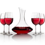 Custom Engraved Kappa Kappa Gamma - Slanted Top Wine Decanter With Stem Wine Glasses