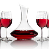 Custom Engraved Sigma Sigma Sigma - Slanted Top Wine Decanter With Stem Wine Glasses
