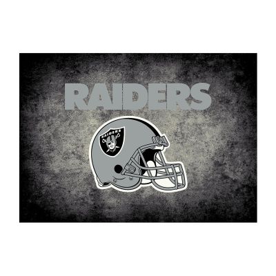 Las Vegas Raiders Distressed Area Rug