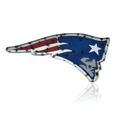 New England Patriots - Pat Patriot - Recycled Metal Logo Lighted Sign