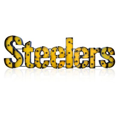 Pittsburgh Steelers Recycled Metal Logo Lighted Sign