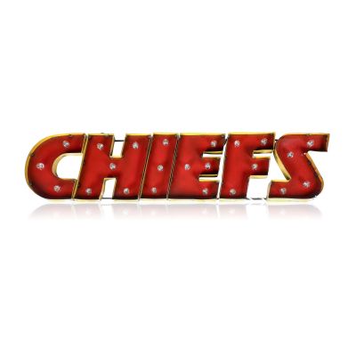 Kansas City Chiefs Recycled Metal Logo Lighted Sign