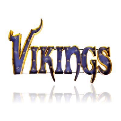 Minnesota Vikings Recycled Metal Logo Lighted Sign