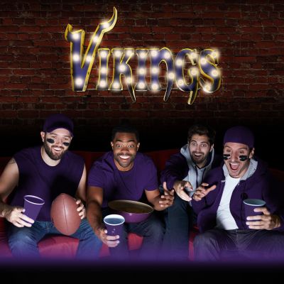 Minnesota Vikings Recycled Metal Logo Lighted Sign