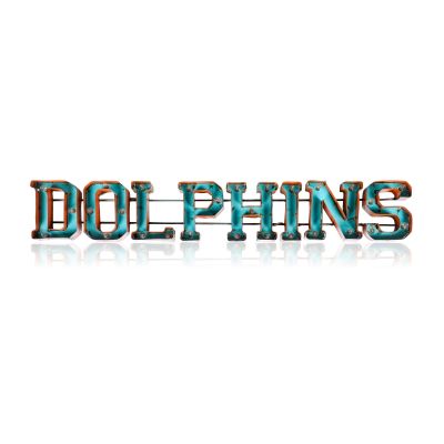 Miami Dolphins Recycled Metal Logo Lighted Sign