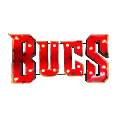 Tampa Bay Buccaneers Recycled Metal Logo Lighted Sign