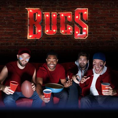 Tampa Bay Buccaneers Recycled Metal Logo Lighted Sign