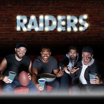 Las Vegas Raiders Recycled Metal Logo Lighted Sign