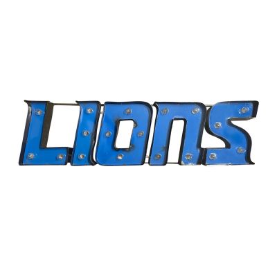 Detroit Lions Recycled Metal Logo Lighted Sign