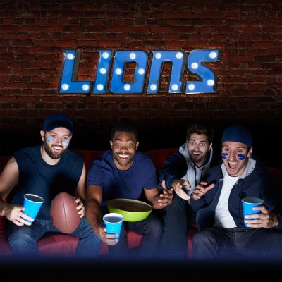 Detroit Lions Recycled Metal Logo Lighted Sign