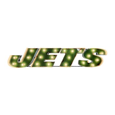 New York Jets Recycled Metal Logo Lighted Sign