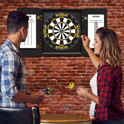 Michigan Wolverines Fans Choice Dart Cabinet Set