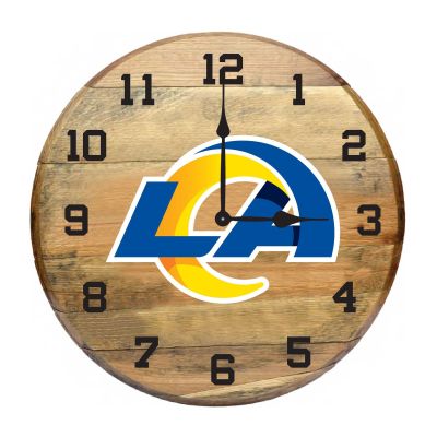 Los Angeles Rams Oak Barrel Clock