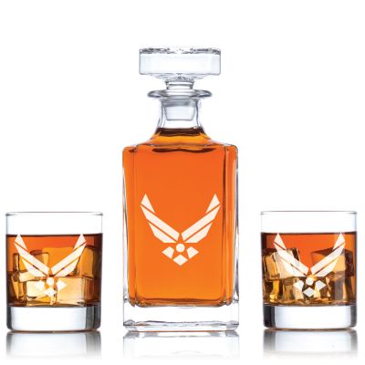 Air Force Decanter Set - Liquor Decanter Set - Military Gifts - Gifts For Him - Man Cave Gifts
