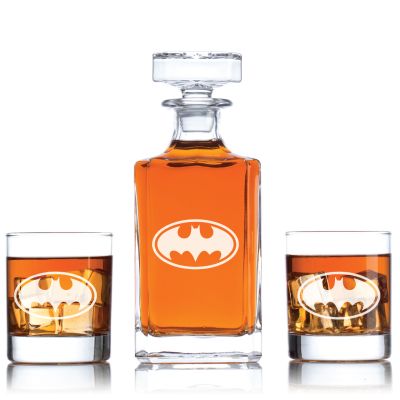 Personalized Batman Decanter Set - Liquor Decanter Set - Superhero Theme Decanter - Gifts For Him - Man Cave Gifts