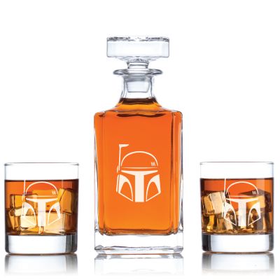 Personalized Boba Fett Decanter Set - Liquor Decanter Set - Superhero Theme Decanter - Gifts For Him - Man Cave Gifts