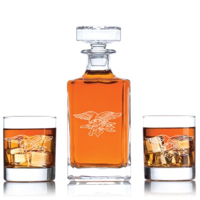 Personalized NAVY SEAL Decanter Set - Liquor Decanter Set - Military Gifts - Gifts For Him - Man Cave Gifts