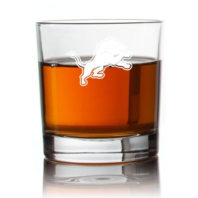 Engraved Detroit Lions-Rocks Glass - Personalized Whiskey Glasses - Man Cave Gift Ideas - Gifts For Him - Sports Fanatic Gifts - 2pcs